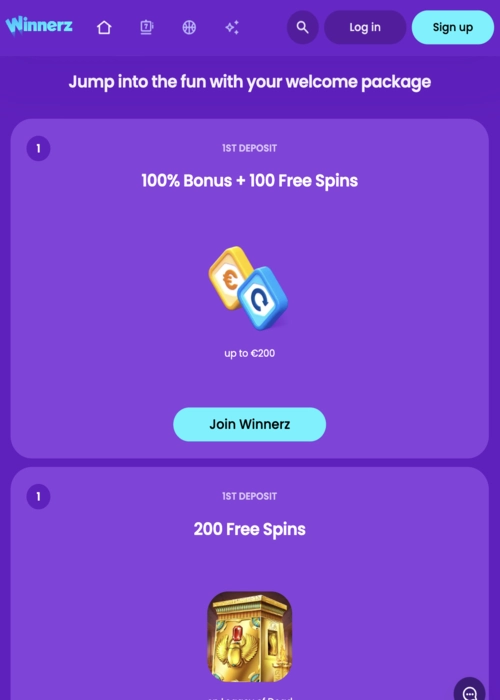 Exklusiva bonus belöningar showcase Winnerz Casino